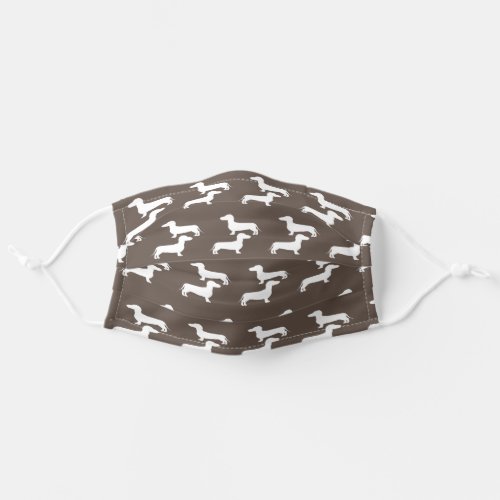 Modern Dachshund Dog Pattern Rustic Brown Adult Cloth Face Mask