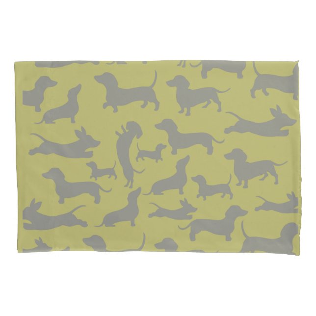 Modern Dachshund Pillow Case (Front)
