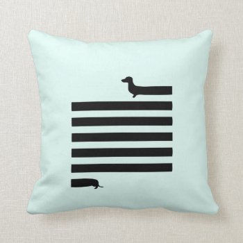 Modern Dachshund Silhouette Square Pillow by Doxie_love at Zazzle