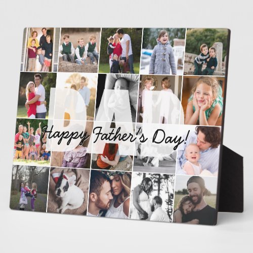 Modern DAD 20 Photo Collage Happy Fathers Day Plaque