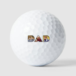 Modern Dad 3 Photo Collage Golf Balls