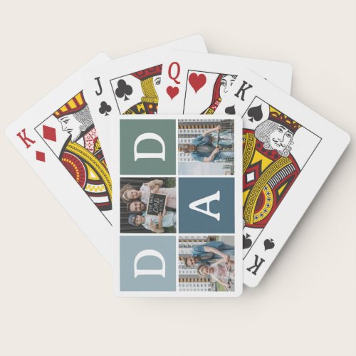 Modern 'DAD' 3 Photo Gift Poker Cards Modern 'DAD' 3 Photo Gift Poker Cards