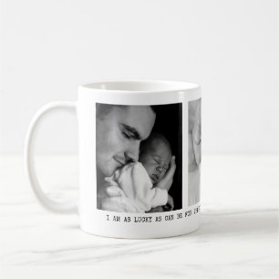 Modern, Dad, 3 photos personalized message Coffee Mug