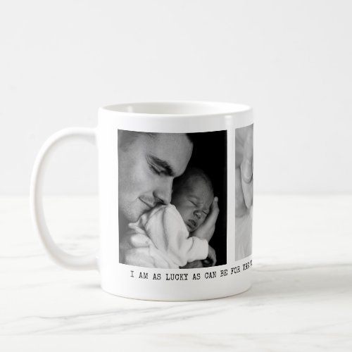 Modern Dad 3 photos personalized message Coffee Mug