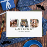 Modern "DAD" Cutout 3 Photo Birthday Card<br><div class="desc">Show your dad just how much you love him on his birthday with this trendy custom photo greeting card. Easily add your personal message & photos using the "personalize this template" box.</div>