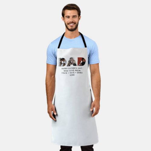 Modern DAD Daddy Photo Collage Cutout Fathers Day Apron