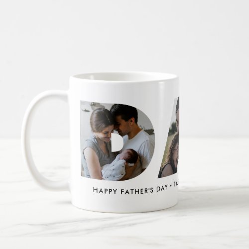 Modern DAD Daddy Photo Collage Cutout Fathers Day Coffee Mug
