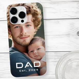 Modern dad est year father's day new baby photo Case-Mate iPhone 14 pro max case