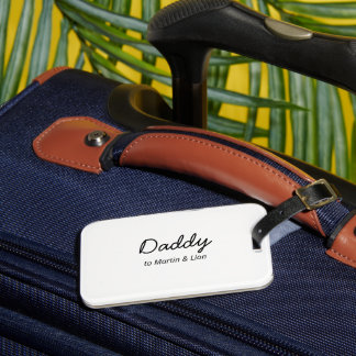Modern Dad Gift | Kids Name Script Luggage Tag