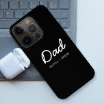 Modern Dad | Kids Names Father's Day Script Black iPhone 15 Pro Case<br><div class="desc">Simple, stylish Dad custom quote art design in a contemporary handwritten script typography in a modern minimalist style on a black background which can easily be personalized with your kids name or personal message. The perfect gift for your special dad on his birthday, father's day or just because he rocks!...</div>