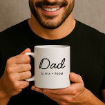 Modern Dad | Kids Names Father's Day Script Coffee Mug<br><div class="desc">Simple,  stylish Dad custom quote art design in a contemporary handwritten script typography in a modern minimalist style which can easily be personalized with your kids name or personal message. The perfect gift for your special dad on his birthday,  father's day or just because he rocks!</div>