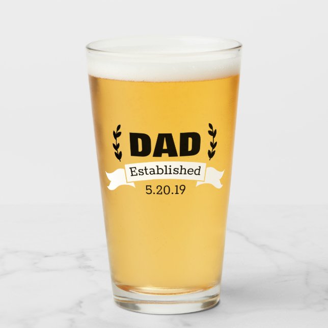Modern Dad Laurels & Kid's Birthdays Glass (Front Filled)
