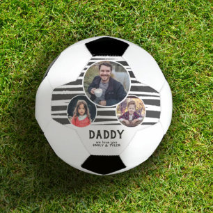 Modern Dad love you Stripes 3 Photos Father`s Day Soccer Ball