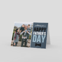 Modern Dad Navy Blue Bow Tie Happy Father's Day Card