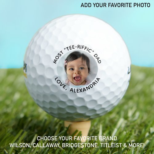 Modern DAD Personalized Cute Kids Photo  Golf Balls