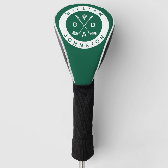 Modern Dad Personalized Name Golf Lover Clubs  Head Cover (Front)