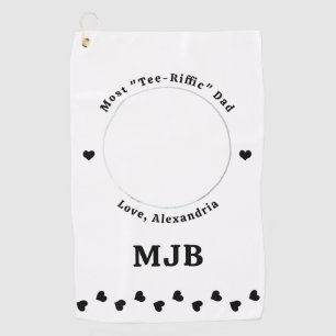 Modern DAD Personalized Picture Create Golfer Golf Towel