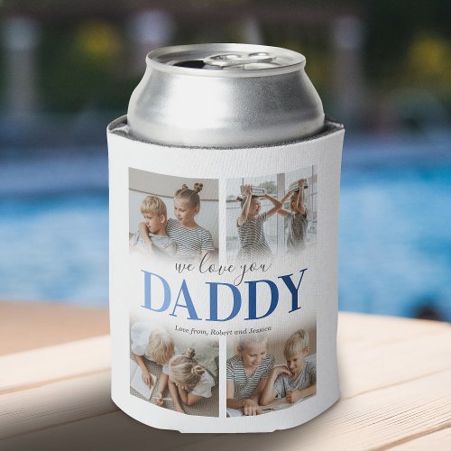 Modern Dad Photo Collage Can Cooler