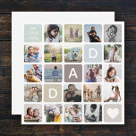 Modern Dad Photo Collage Family Fathers Day Card<br><div class="desc">We love you,  Dad! Modern father's day photo collage design featuring 20 of your favorite family photos - and a custom message on a modern,  trendy muted earth tone backdrop. A wonderful keepsake gift!</div>