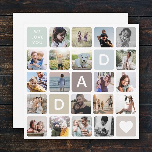 Modern Dad Photo Collage Family Fathers Day Card