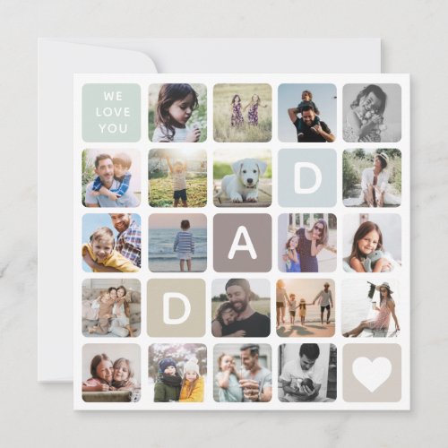 Modern Dad Photo Collage Fathers Day Family Love