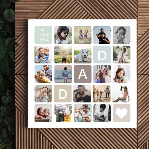 Modern Dad Photo Collage Fathers Day Family Love Canvas Print
