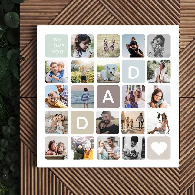 Modern Dad Photo Collage Father's Day Family Love Canvas Print (Creator Uploaded)