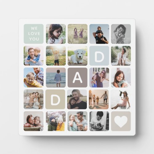 Modern Dad Photo Collage Fathers Day Family Love Plaque