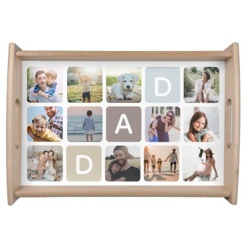 Modern Dad Photo Collage Fathers Day Family Love Serving Tray