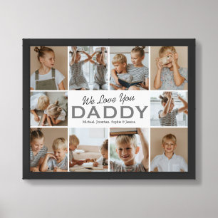 Modern Dad Photo Collage Poster Gift