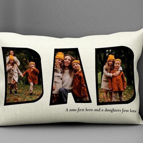 Modern Dad photo  collage script  Lumbar Pillow