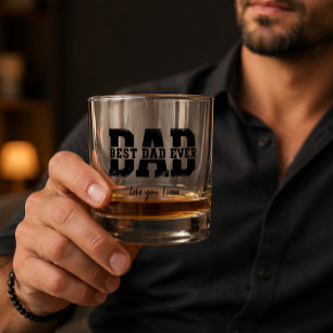 Modern Dad Photo Personalized Father's Day Gift Whiskey Glass