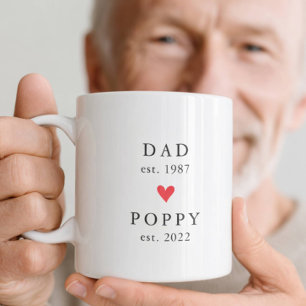 Modern Dad   Poppy Year Est. Coffee Mug