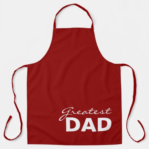 Modern Dad Red Script Text Chef Apron