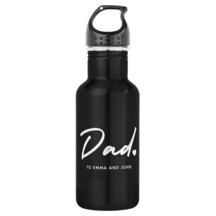 Modern Dad Script Kid's Name Stainless Steel Water Bottle