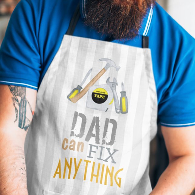 Modern Dad Simple Tool Men's Fix It Anything Apron (Dad can fix anything Tools Apron)
