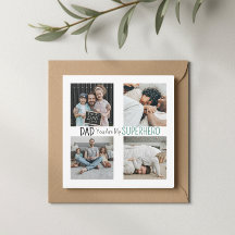 Modern Dad Superhero Family Photo Card