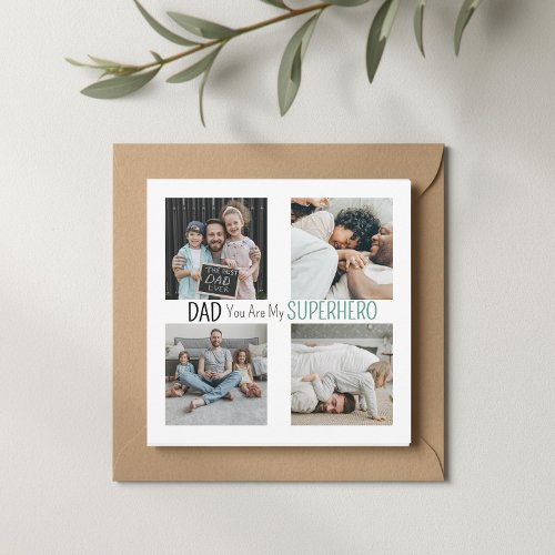 Modern Dad Superhero Family Photo Card