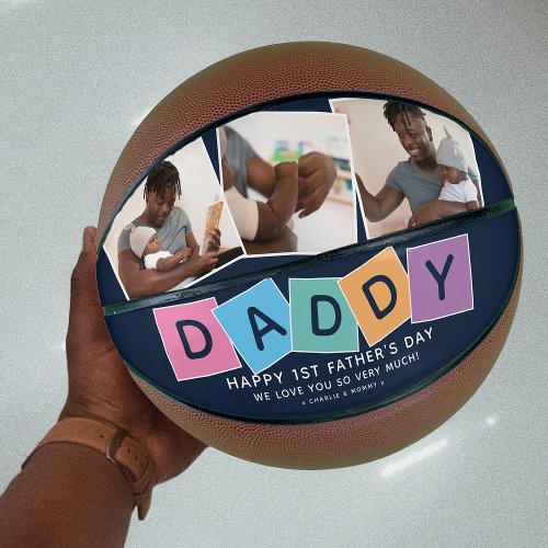 Modern DADDY 1st Fathers Day Photo Keepsake Basketball