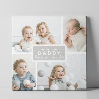 Modern Daddy 4 Photo Gray Plaque