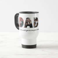Modern DADDY 5 Photo Collage Quote Father's Day Travel Mug