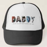 Modern Daddy Chic Photo Collage Happy Father&#39;s Day Trucker Hat at Zazzle
