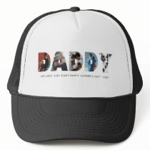 Modern DADDY Chic Photo Collage Happy Father's Day Trucker Hat