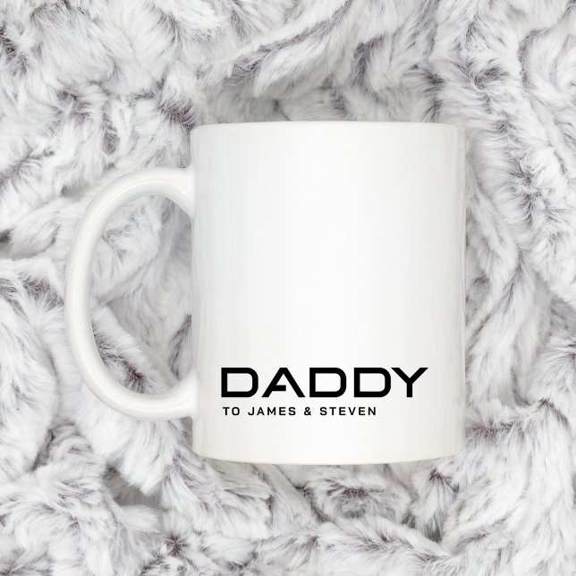 Modern daddy father's day kids names coffee mug (Modern daddy father's day kids names coffee mug)