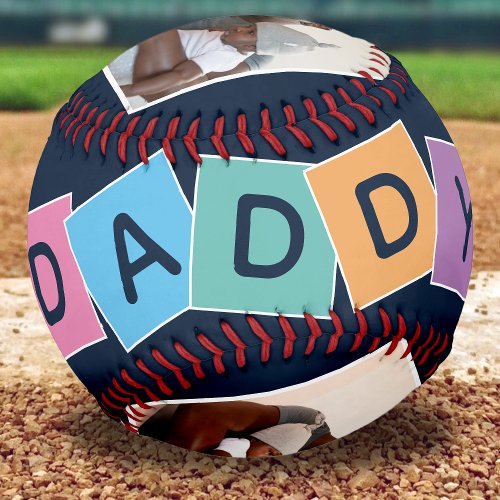 Modern DADDY Fathers Day Photo Keepsake Baseball