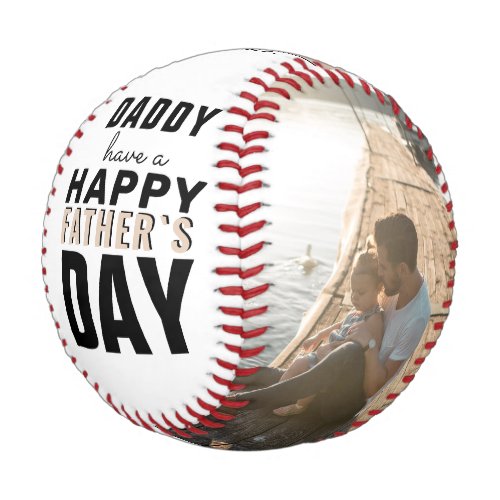 Modern Daddy Happy Fathers Day 2 Photo Collage Baseball