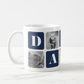 Modern Daddy Photo Collage Coffee Mug