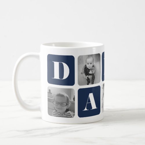 Modern Daddy Photo Collage Coffee Mug