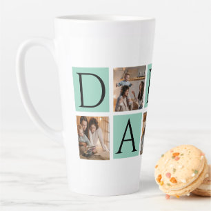 Modern Daddy Photo Collage - Custom Father's Day Latte Mug