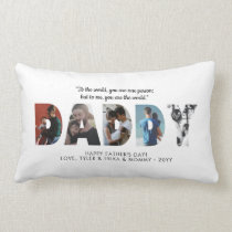 Modern DADDY Photo Collage Dad Happy Father's Day Lumbar Pillow Modern DADDY Photo Collage Dad Happy Father's Day Lumbar Pillow